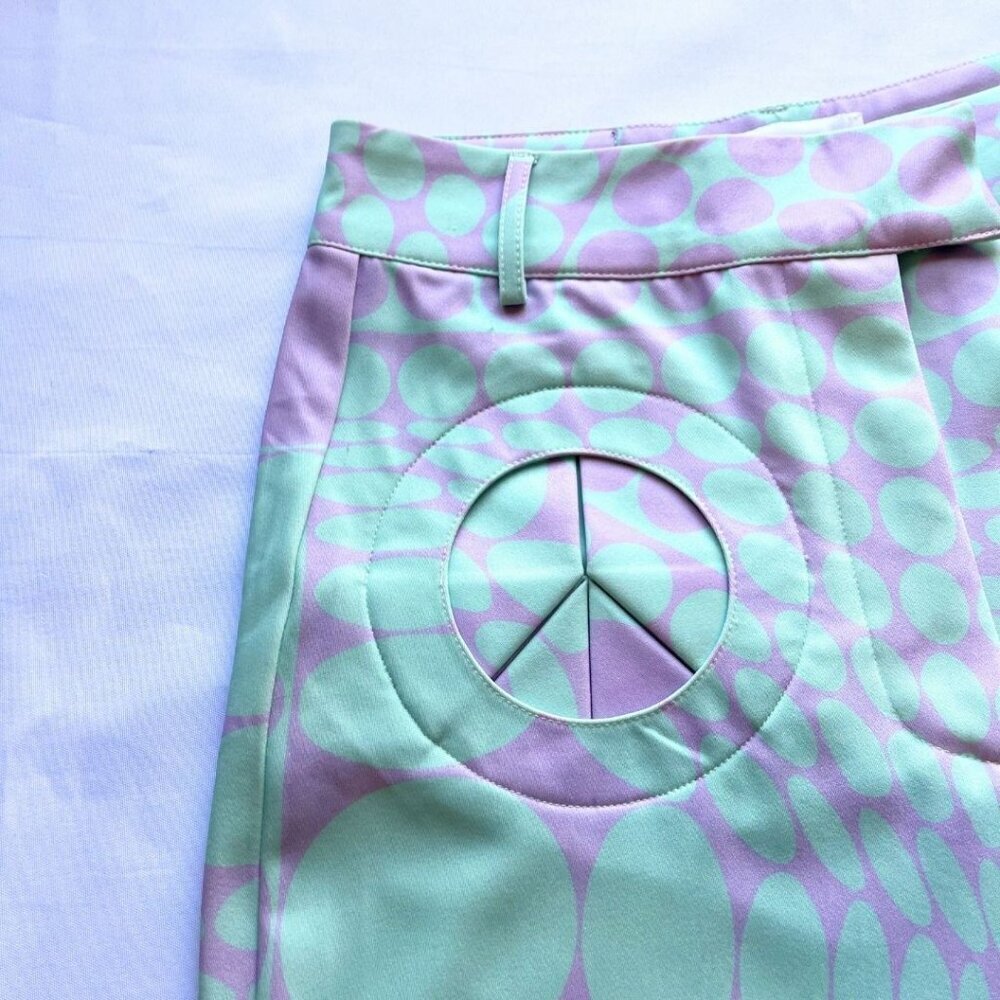 HOUSE OF SUNNY MINT LILAC PURPLE HAZE PARTY FLARE PANTS - 4 - Picture 8 of 11